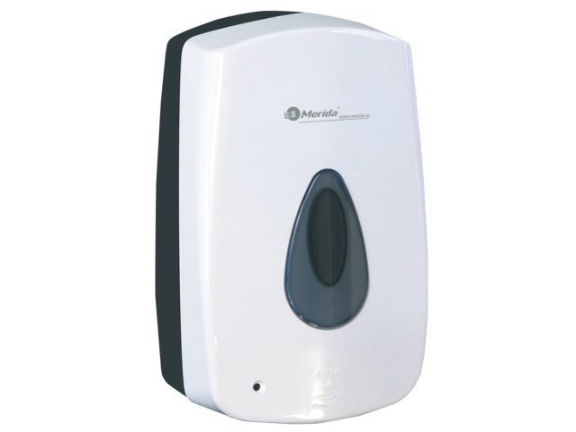 MERIDA TOP AUTOMATIC foam soap dispenser, white with grey back plate, grey sight window