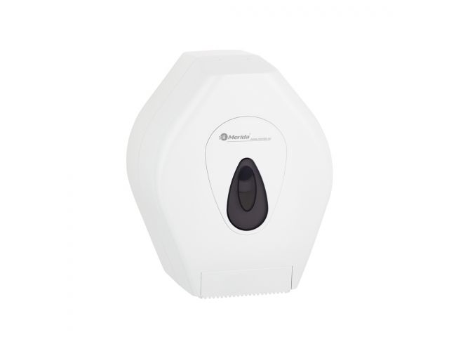 Pojemnik na papier toaletowy MERIDA TOP MINI, tworzywo ABS, biały, okienko szare