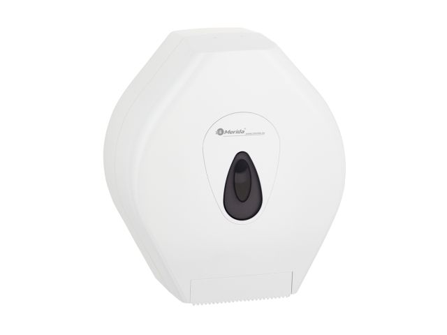 Pojemnik na papier toaletowy MERIDA TOP MAXI, tworzywo ABS, biały, okienko szare