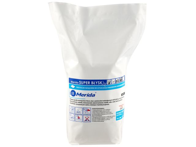 MERIDA SUPER BŁYSK, wet wipes for cleaning water-proof surfaces, roll 15 m, 100 sheets - refill