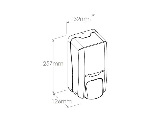 Dozownik mydła w płynie MERIDA HARMONY pojemność zbiornika 1200 ml, z tworzywa