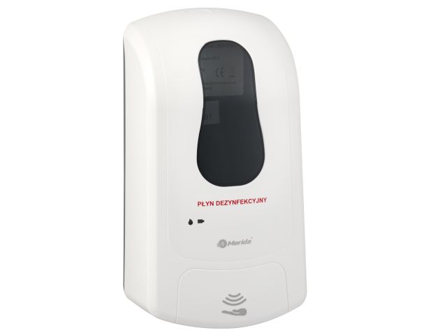 MERIDA ONE automatic disinfecting liquid dispenser, spray, for disposable refills 1000 ml, white