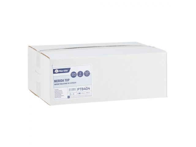 MERIDA TOP multiflat toilet tissue, white 79%, 2-ply, cellulose, 9000 pcs. / carton (40 pack. of 225 pcs.)