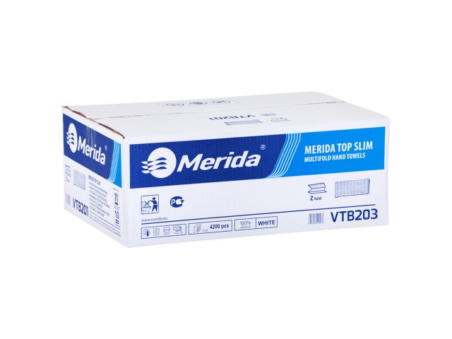 MERIDA ONE TOP SLIM FOLDED PAPER TOWELS, 3-PANEL, 2-PLY, 4200 PCS., WHITE (21 PACK. OF 200 PCS)
