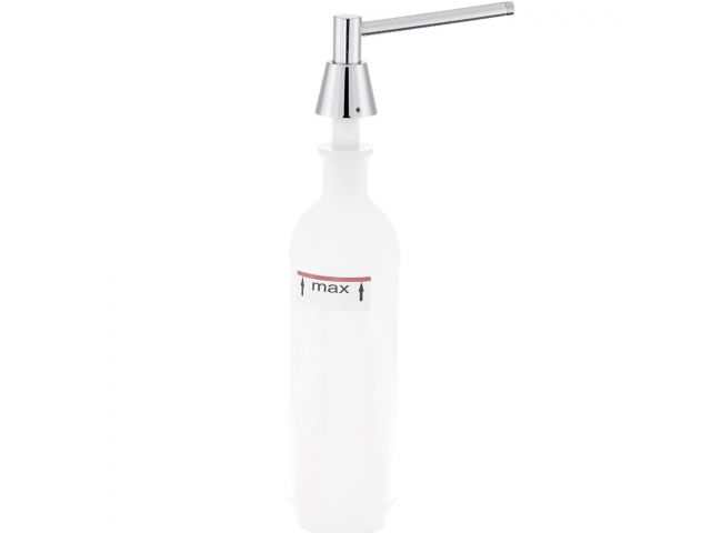 Lavatory mounted liquid soap dispenser 1000ml, brass pump with chrome finish - conical (polished version)