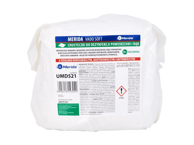 MERIDA VADO SOFT hand and surface disinfecting wipes - insert for bucket 6 l, 65 m roll, 260 sheets