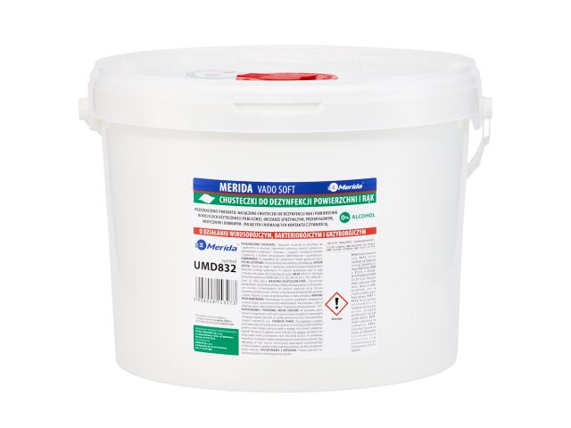 MERIDA VADO SOFT hand and surface disinfecting wipes - bucket 10 l, 122.36 m roll, 322 sheets