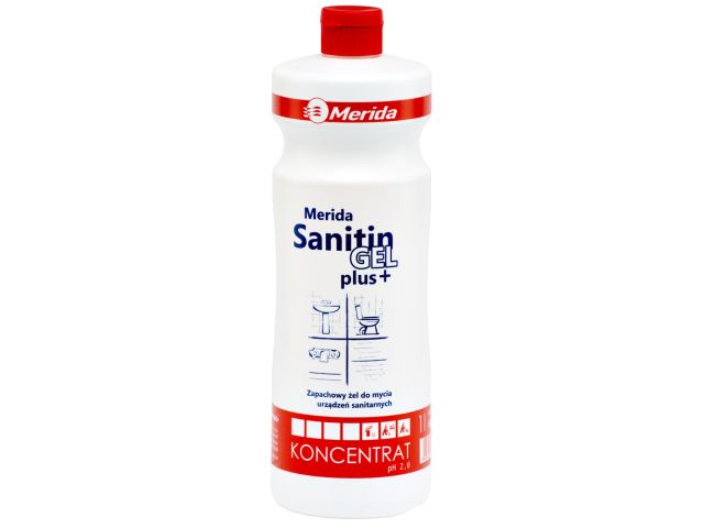 MERIDA SANITIN GEL PLUS, gel for washing sanitary surfaces, bottle 1 l