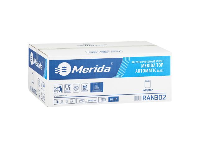 MERIDA TOP AUTOMATIC MAXI roll paper towel with adapter, blue, diameter 19.5 cm, length 240 m, 2-ply, carton of 6 rolls