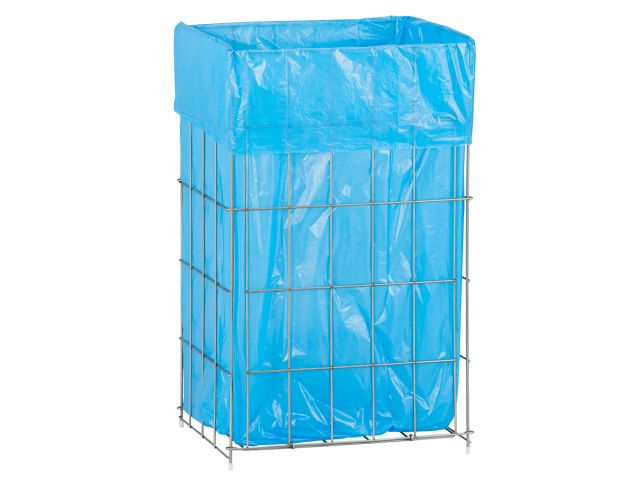Free-standing waste paper basket 47l, made of stainless steel wire