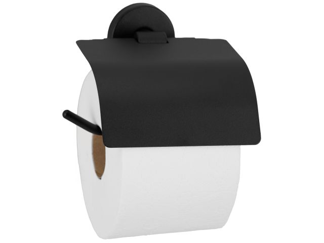Toilet paper roll holder with a flap  MERIDA STELLA BLACK LINE, black