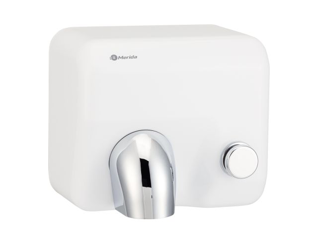 MERIDA STARFLOW PLUS hand dryer with a push button, white with AFP coating