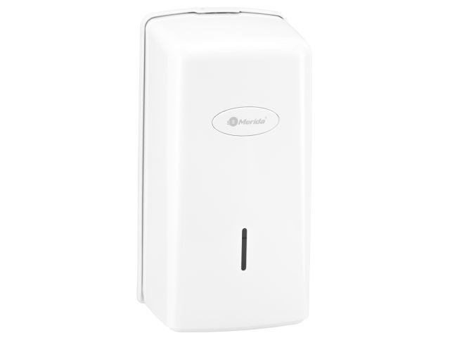 MERIDA ONE multiflat toilet paper dispenser, holds up to 450 toilet paper sheets, plastic, white
