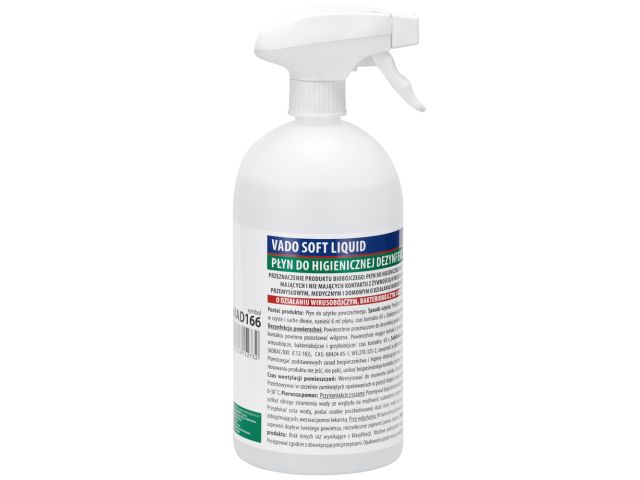 MERIDA VADO SOFT bezalkoholowy płyn do higienicznej dezynfekcji rąk i powierzchni, butelka ze spryskiwaczem 1000 ml