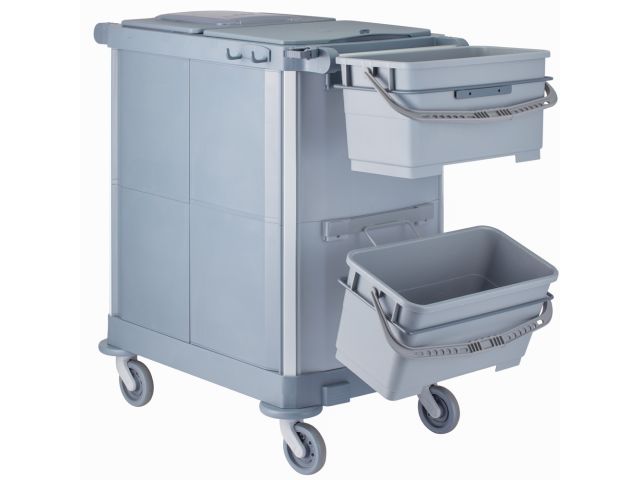 MERIDA OPERA cleaning trolley, tray type, grey
