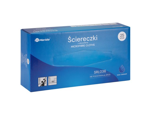 Ściereczki z mikrowłókna, niebieskie, kartonik 25 sztuk