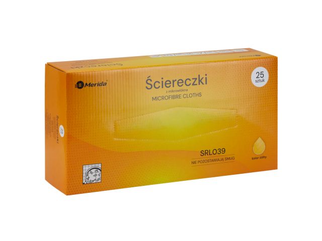 Ściereczki z mikrowłókna, żółte, kartonik 25 sztuk