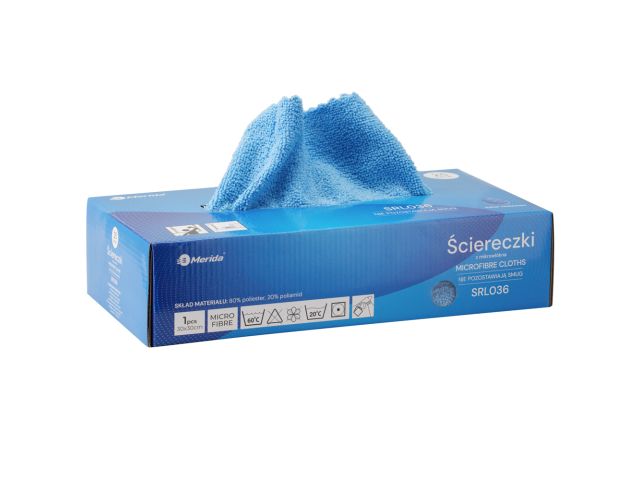 Ściereczki z mikrowłókna, niebieskie, kartonik 25 sztuk