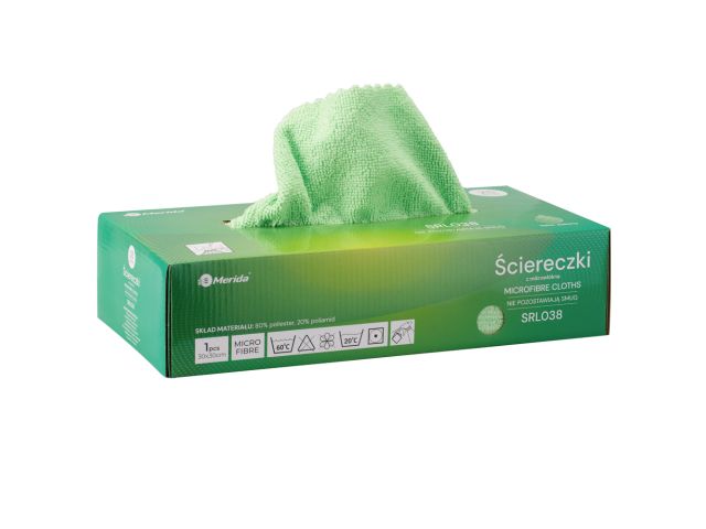 Ściereczki z mikrowłókna, zielone, kartonik 25 sztuk
