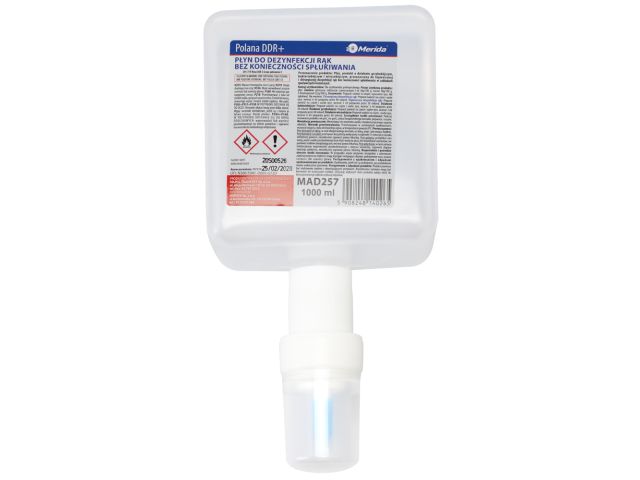 MERIDA POLANA DDR+ liquid hand disinfectant, 1000 ml disposable pouch for MERIDA ONE/STELLA automatic dispenser