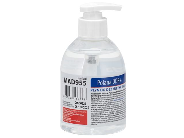 MERIDA POLANA DDR+ liquid hand sanitizer for surgical and hygienic hand disinfection, 300 ml bottle with a pump