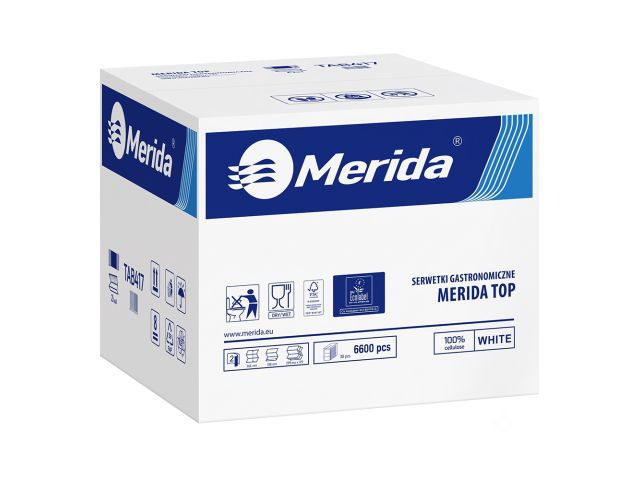 White two-ply MERIDA TOP catering napkins, box of 6600