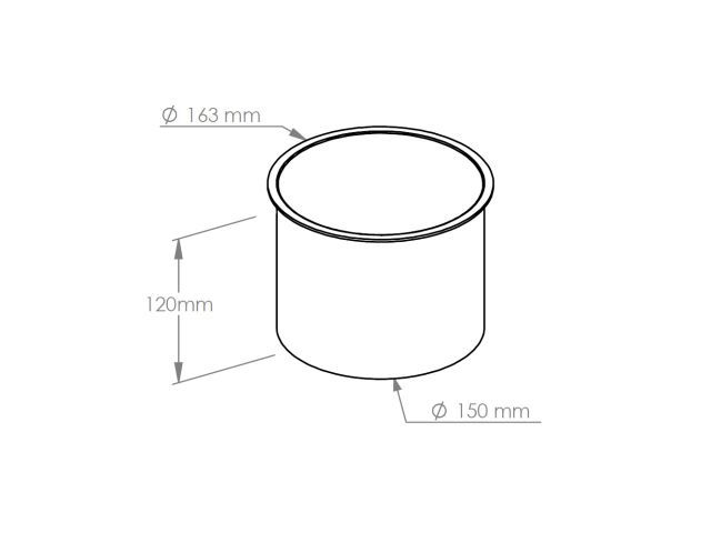 MERIDA STELLA round countertop ring for a waste bin, matt steel MERIDA STELLA round countertop ring for a waste bin, matt steel