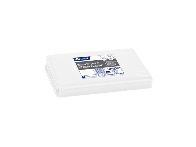 MERIDA Disposable waste bags ldpe, 35l capacity, 50 x 60cm, black, 50 pcs. / package