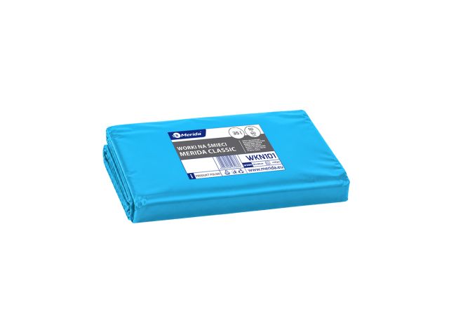 MERIDA Disposable waste bags ldpe, 35l capacity, 50 x 60cm, blue, 50 pcs. / package