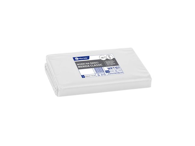 MERIDA Disposable waste bags LDPE, 35l capacity, 50 x 60cm, transparent, 50 pcs. / package