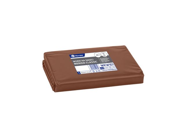 MERIDA disposable waste bags LDPE, 35 l capacity, 50 x 60 cm, brown, 50 pcs. / package