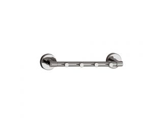 Wall-mounted towel rail with 4 hooks 300 mm, made of chromium-plated brass (polished version)