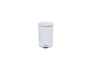 KLASIK - round pedal bin made of stainless steel, capacity 12 l (white)