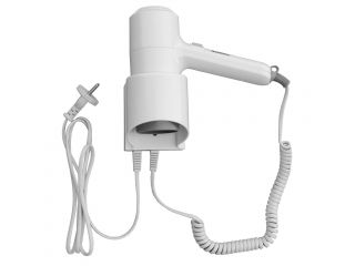 Hair dryer for hotel use, 1000w, white plastic cover