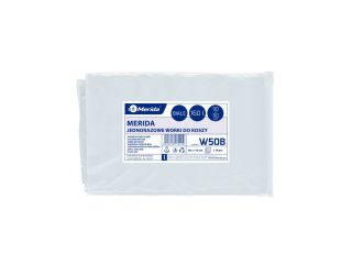 MERIDA Disposable waste bags ldpe, 160l capacity, 90 x 110cm, white, 10 pcs. / package