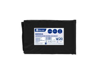 MERIDA Disposable waste bags ldpe, 35l capacity, 50 x 60cm, black, 50 pcs. / package