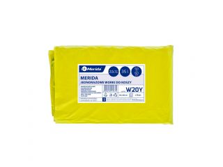 MERIDA Disposable waste bags ldpe, 35l capacity, 50 x 60cm, yellow, 50 pcs. / package