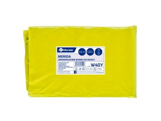 MERIDA Disposable waste bags ldpe, 120l capacity, 70 x 110cm, yellow, 50 pcs. / package