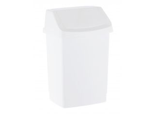 Plastic swing top bin, capacity 25 l (white)