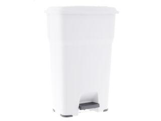 HERA plastic pedal bin 85 l, white