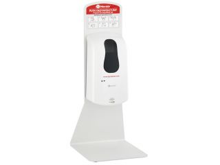 Countertop hand disinfection station with MERIDA ONE automatic dispenser, white