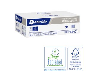 Pojemnik na papier toaletowy w listkach MERIDA ONE za 1 zł netto przy zakupie 2 kartonów papierów toaletowych MERIDA CLASSIC PKB401 (18 000 listków)