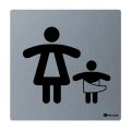 Stainless steel pictogram room for mother and child, brushed version