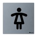 Stainless steel pictogram wc for women, brushed version