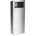 Recessed waste receptacle 45.4 l made of stainless steel (satin version)