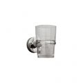 Wall-mounted glass holder, single, made of chromium-plated brass (polished version)