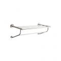 Wall-mounted shelf with towel rail 500 mm, made of chromium-plated brass (polished version)