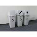 Plastic bin for waste segregation, with interchangeable lid in 3 variants, capacity 60l (grey)