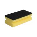 Easy grip foam backed scourer for professional use on hard surfaces,        10 pcs. / package (yellow with black scouring surface)