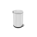 TOP SILENT LUNA - round pedal bin made of stainless steel, capacity 5 l (white)